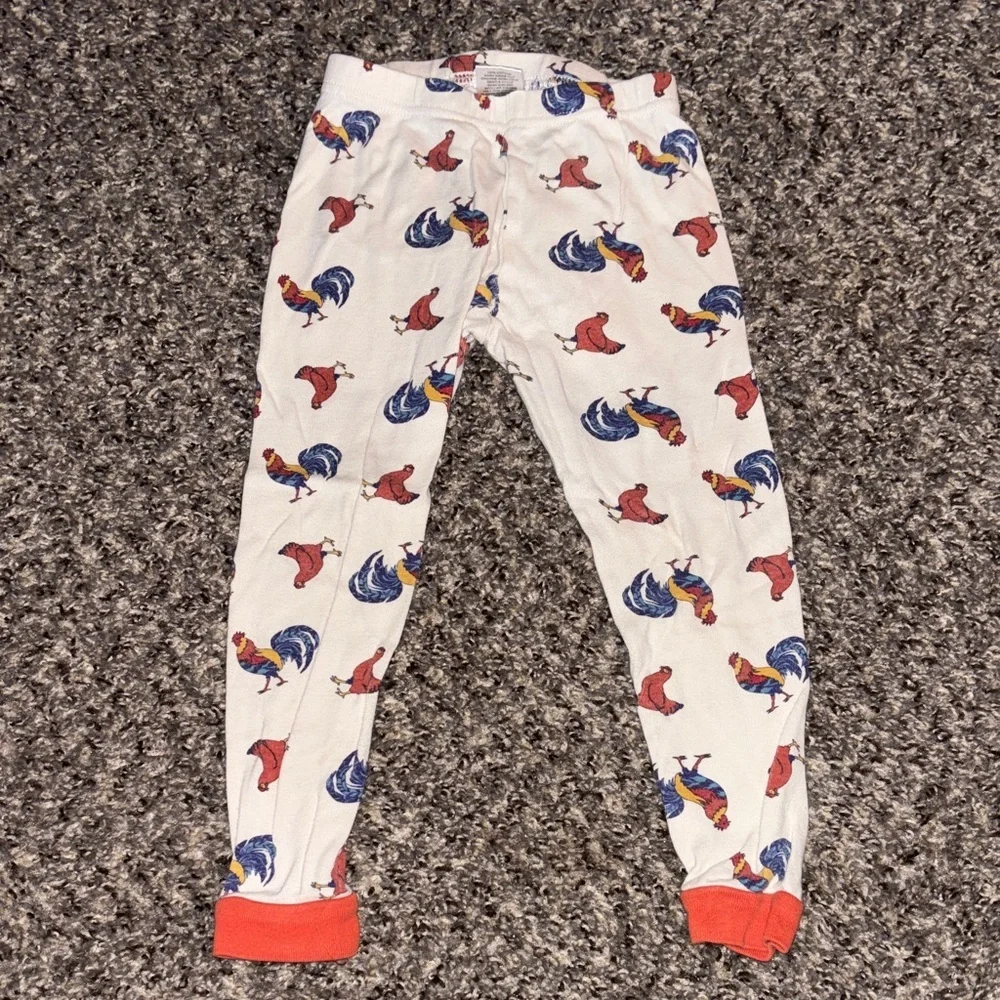 Rooster Print Kids Pajama Bottoms